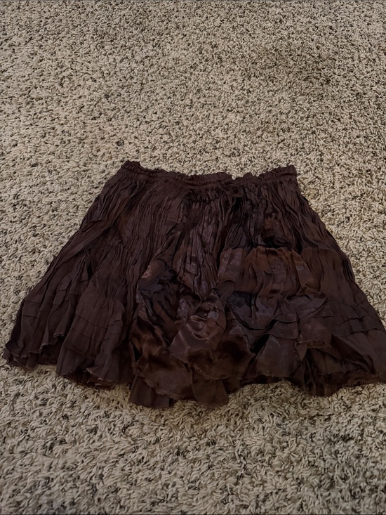 Free People Dresses & Skirts - Free People Chocolate Brown Crinkle Circle Skirt